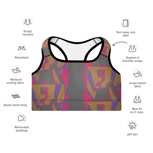  Crafted with precision from compression fabric and sports mesh lining, this sports bra delivers unmatched support for high-impact activities. With its double-layered front and reinforced shoulder straps, it offers stability and comfort, empowering you to tackle any workout challenge with confidence. But what truly sets it apart is beats.cali's distinctive artistic flair, transforming this bra into a fashion statement that transcends the gym.