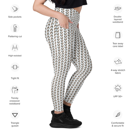 Crossover leggings with pockets
