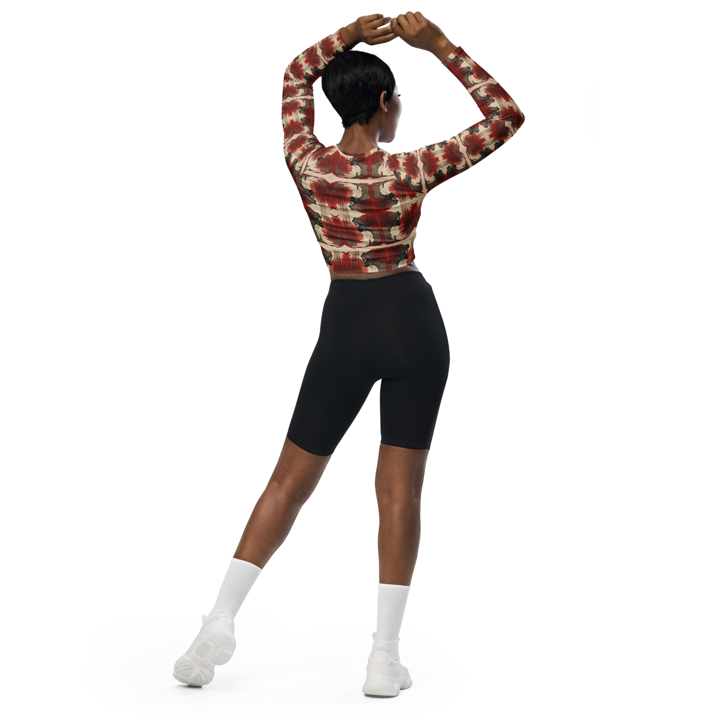 Recycled long-sleeve crop top