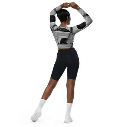 Recycled long-sleeve crop top