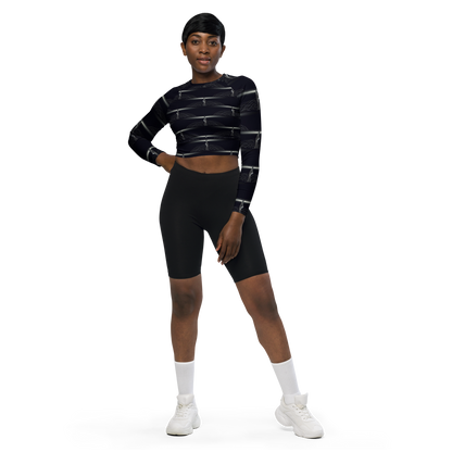 Recycled long-sleeve crop top