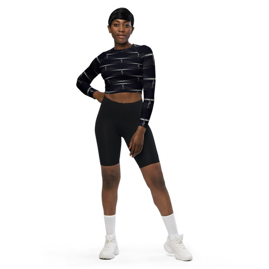 Recycled long-sleeve crop top