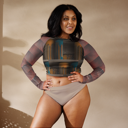 Recycled long-sleeve crop top