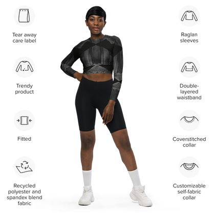 Recycled long-sleeve crop top