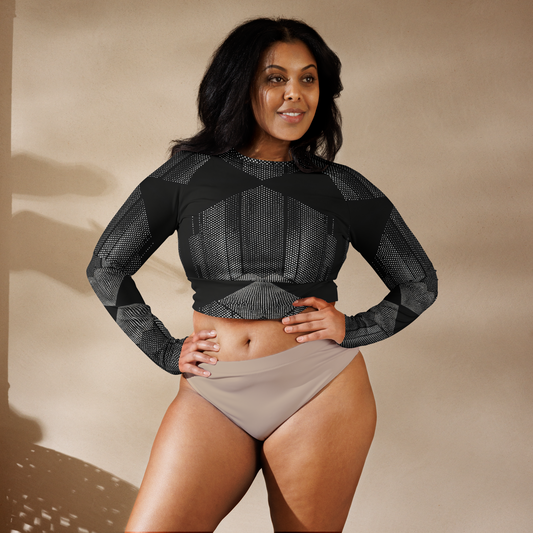Recycled long-sleeve crop top