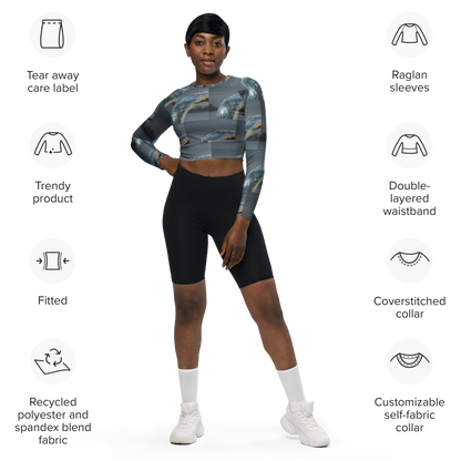 Recycled long-sleeve crop top