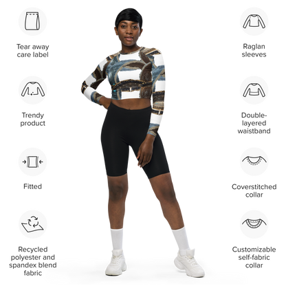 Recycled long-sleeve crop top