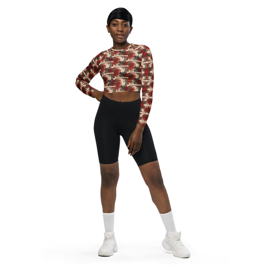 Recycled long-sleeve crop top