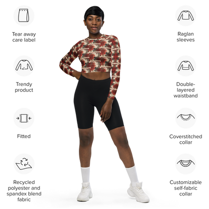 Recycled long-sleeve crop top