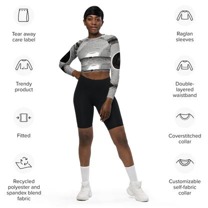 Recycled long-sleeve crop top