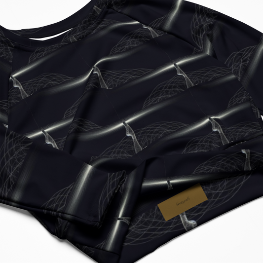 Recycled long-sleeve crop top