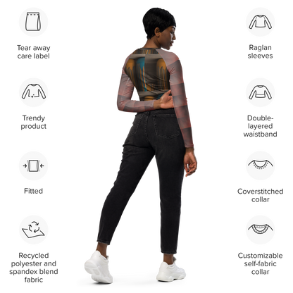 Recycled long-sleeve crop top