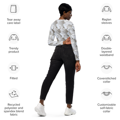 Recycled long-sleeve crop top