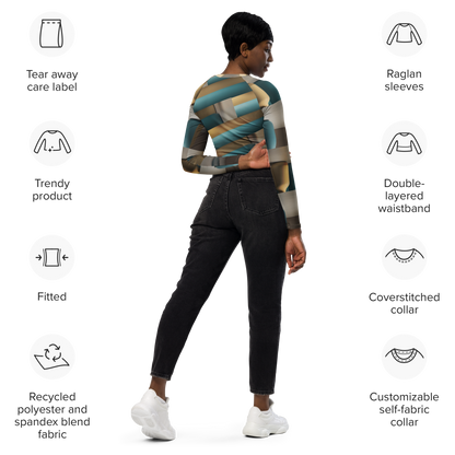 Recycled long-sleeve crop top