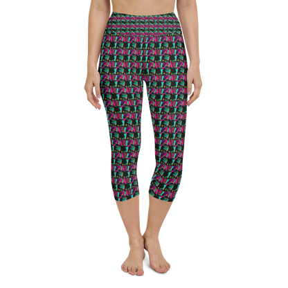 Art meets activewear!  These yoga leggings are super soft, stretchy, and ultra-comfortable. Each pair crafted for both yoga sessions and everyday style, is precision-cut and hand-sewn after printing, offering a four-way stretch for optimal flexibility whilst the raised waistband ensures a secure fit and the smooth microfiber yarn of the blend of premium polyester and spandex adds to its comfort. All in all; just quality craftsmanship!