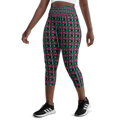Art meets activewear!  These yoga leggings are super soft, stretchy, and ultra-comfortable. Each pair crafted for both yoga sessions and everyday style, is precision-cut and hand-sewn after printing, offering a four-way stretch for optimal flexibility whilst the raised waistband ensures a secure fit and the smooth microfiber yarn of the blend of premium polyester and spandex adds to its comfort. All in all; just quality craftsmanship!
