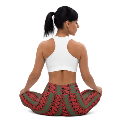 Art meets activewear!  These yoga leggings are super soft, stretchy, and ultra-comfortable. Each pair crafted for both yoga sessions and everyday style, is precision-cut and hand-sewn after printing, offering a four-way stretch for optimal flexibility whilst the raised waistband ensures a secure fit and the smooth microfiber yarn of the blend of premium polyester and spandex adds to the comfort.  
