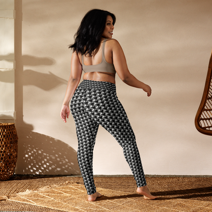 Art meets activewear!  These yoga leggings are super soft, stretchy, and ultra-comfortable. Each pair crafted for both yoga sessions and everyday style, is precision-cut and hand-sewn after printing, offering a four-way stretch for optimal flexibility whilst the raised waistband ensures a secure fit and the smooth microfiber yarn of the blend of premium polyester and spandex adds to its comfort. All in all; just quality craftsmanship! 