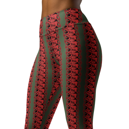 Art meets activewear!  These yoga leggings are super soft, stretchy, and ultra-comfortable. Each pair crafted for both yoga sessions and everyday style, is precision-cut and hand-sewn after printing, offering a four-way stretch for optimal flexibility whilst the raised waistband ensures a secure fit and the smooth microfiber yarn of the blend of premium polyester and spandex adds to the comfort.  
