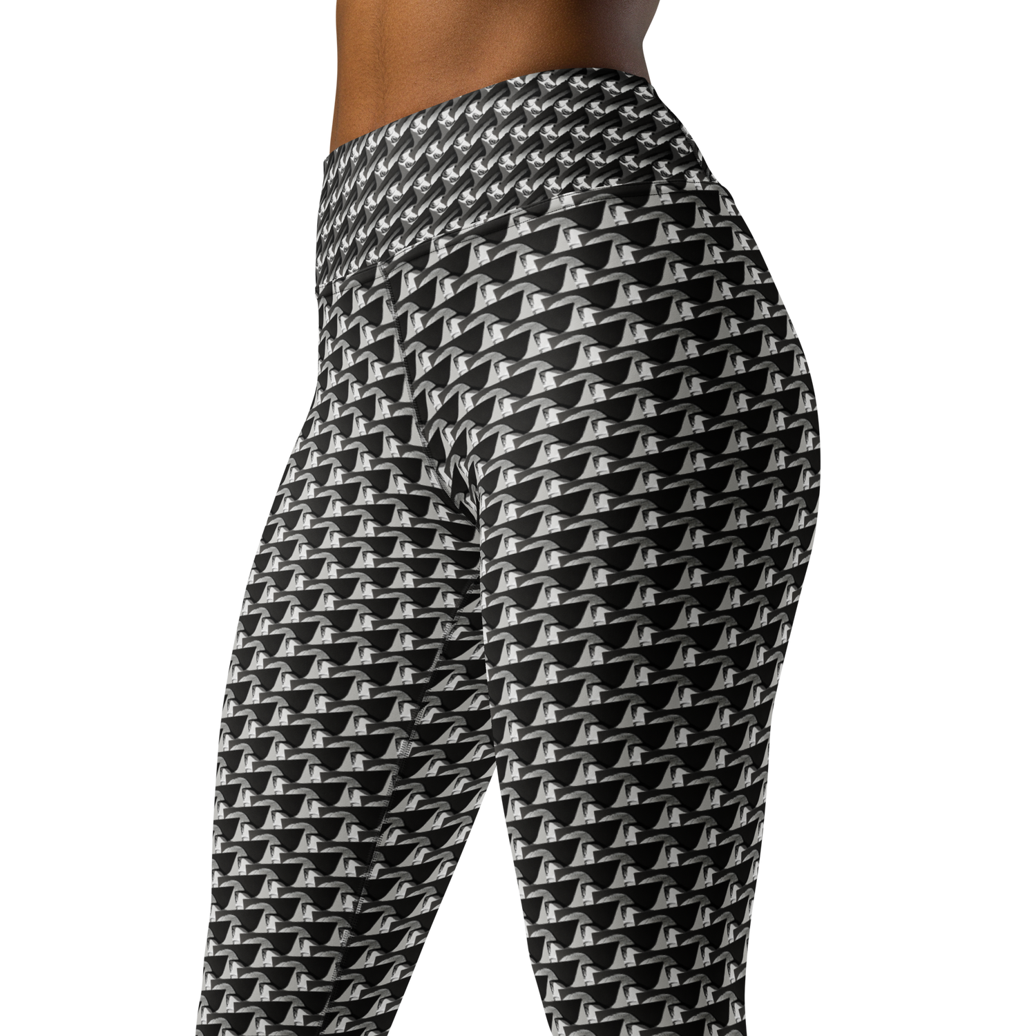 Art meets activewear!  These yoga leggings are super soft, stretchy, and ultra-comfortable. Each pair crafted for both yoga sessions and everyday style, is precision-cut and hand-sewn after printing, offering a four-way stretch for optimal flexibility whilst the raised waistband ensures a secure fit and the smooth microfiber yarn of the blend of premium polyester and spandex adds to its comfort. All in all; just quality craftsmanship! 