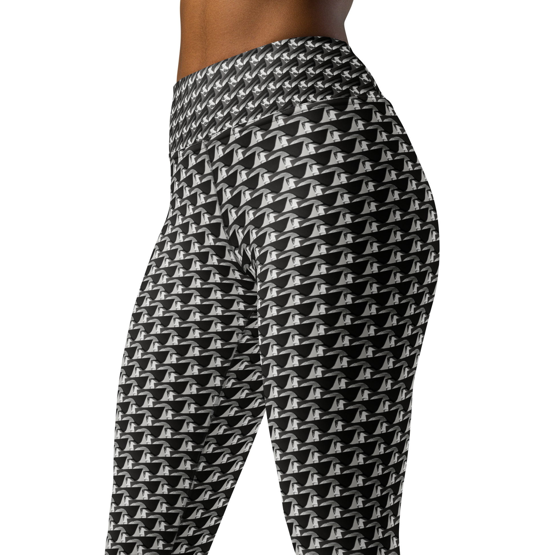 Art meets activewear!  These yoga leggings are super soft, stretchy, and ultra-comfortable. Each pair crafted for both yoga sessions and everyday style, is precision-cut and hand-sewn after printing, offering a four-way stretch for optimal flexibility whilst the raised waistband ensures a secure fit and the smooth microfiber yarn of the blend of premium polyester and spandex adds to its comfort. All in all; just quality craftsmanship! 