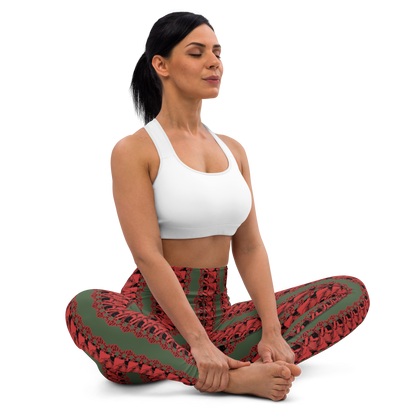 Art meets activewear!  These yoga leggings are super soft, stretchy, and ultra-comfortable. Each pair crafted for both yoga sessions and everyday style, is precision-cut and hand-sewn after printing, offering a four-way stretch for optimal flexibility whilst the raised waistband ensures a secure fit and the smooth microfiber yarn of the blend of premium polyester and spandex adds to the comfort.  