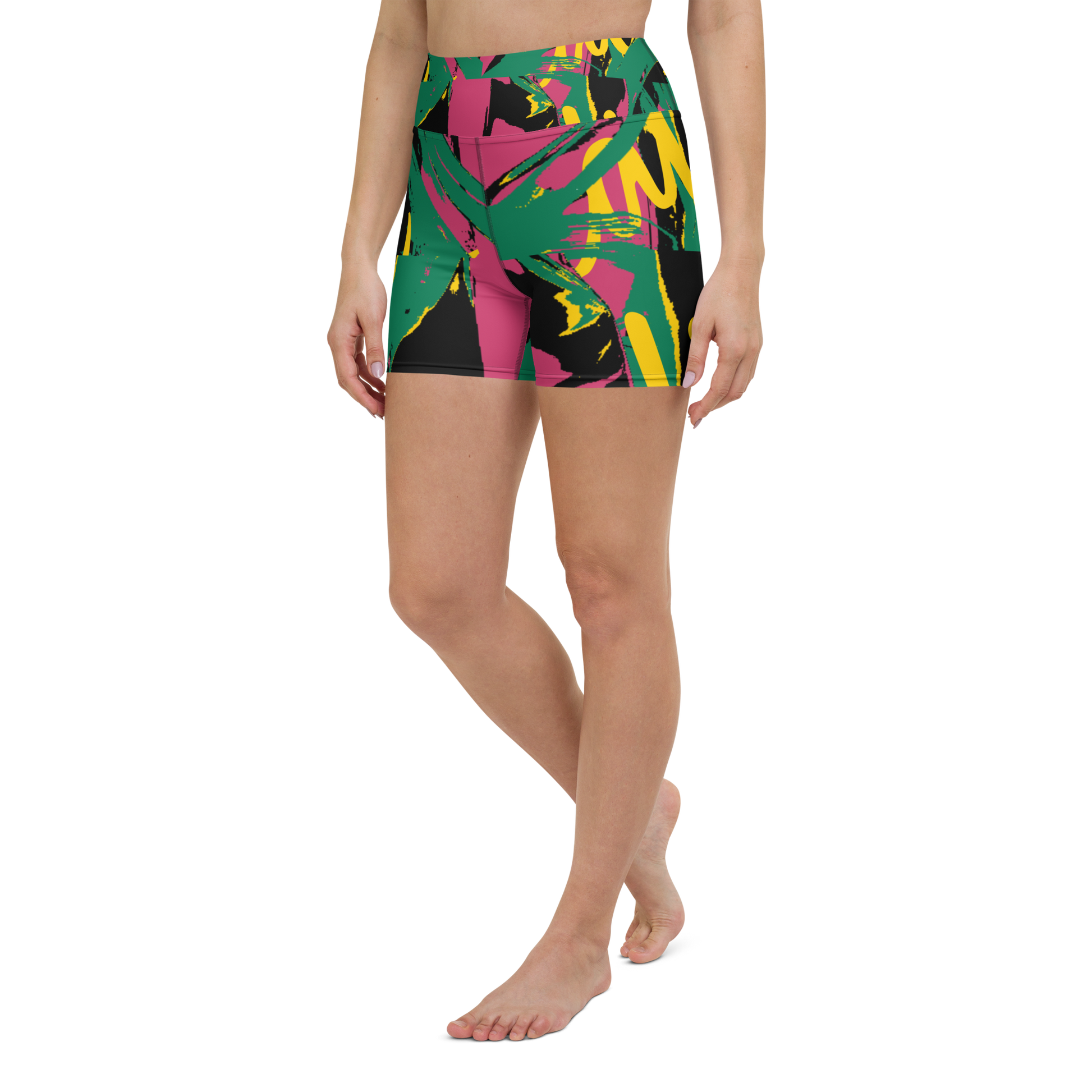 Made from a blend of 82% polyester and 18% spandex, these yoga shorts boast a soft microfiber yarn that offers a luxurious feel against your skin, ensuring maximum comfort. Engineered with a triangle-shaped gusset crotch and flat seam cover stitch, beats.cali yoga shorts offer optimal flexibility and durability. beats.cali yoga shorts represent the ideal mix of affordability and quality, providing a stylish, functional, and exclusive choice without sacrificing comfort or performance.