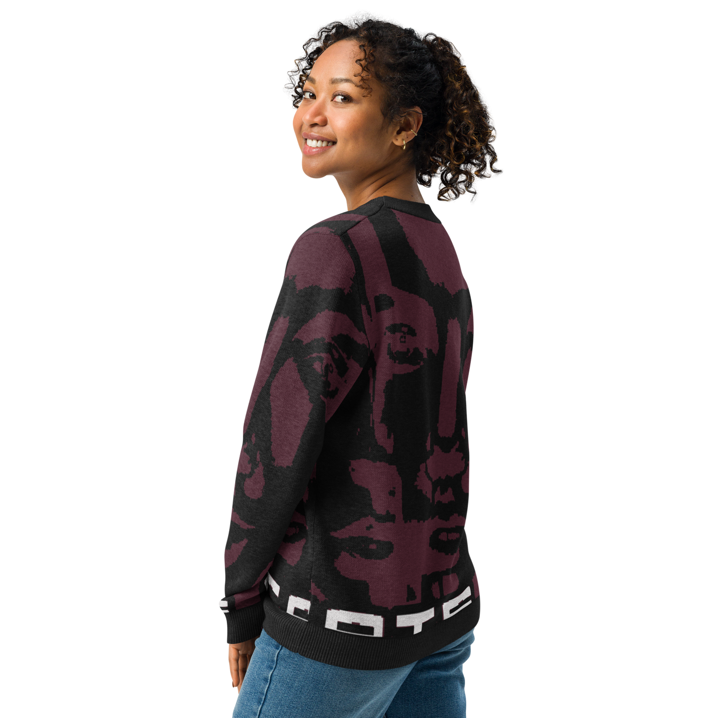 Knitted crew neck sweater