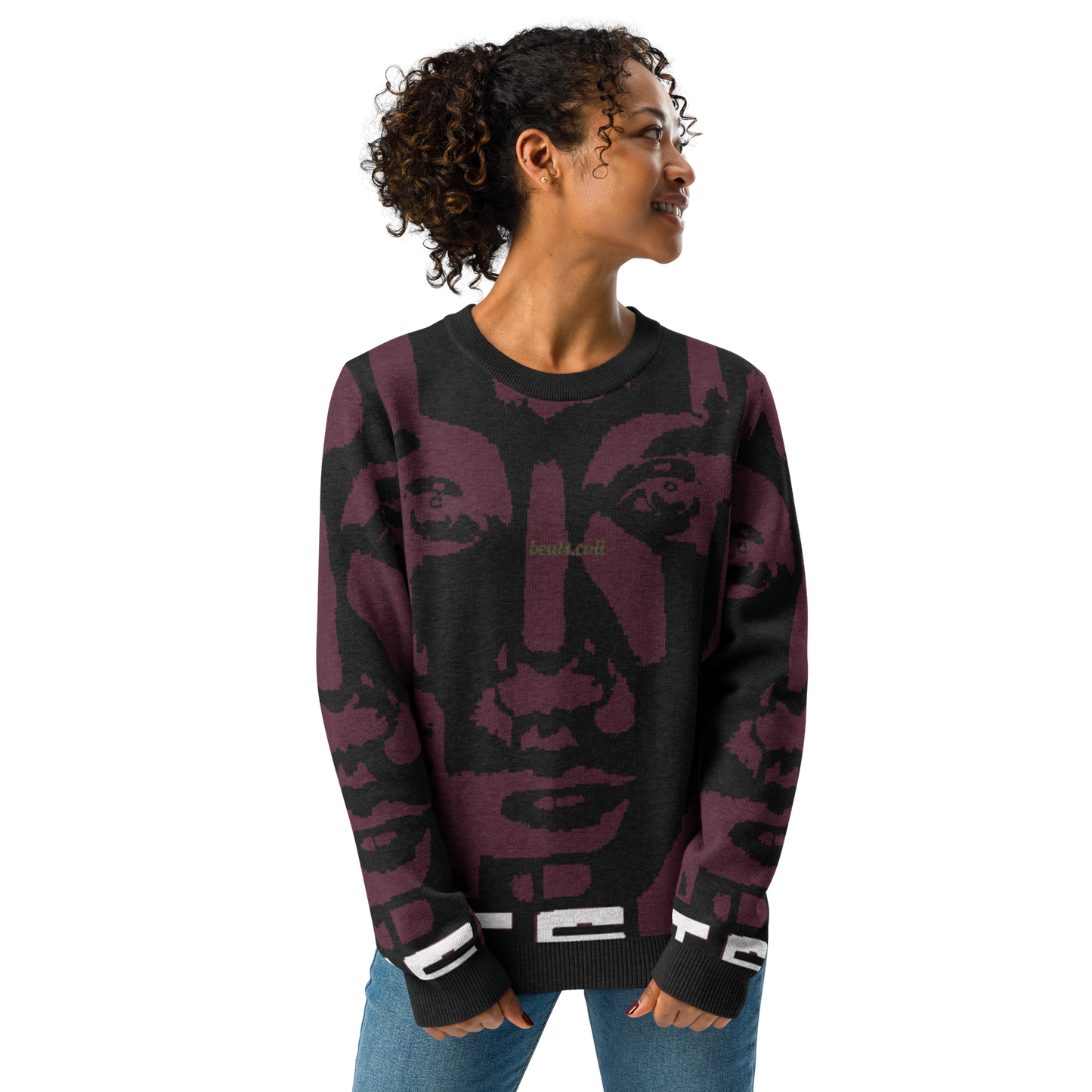 Knitted crew neck sweater