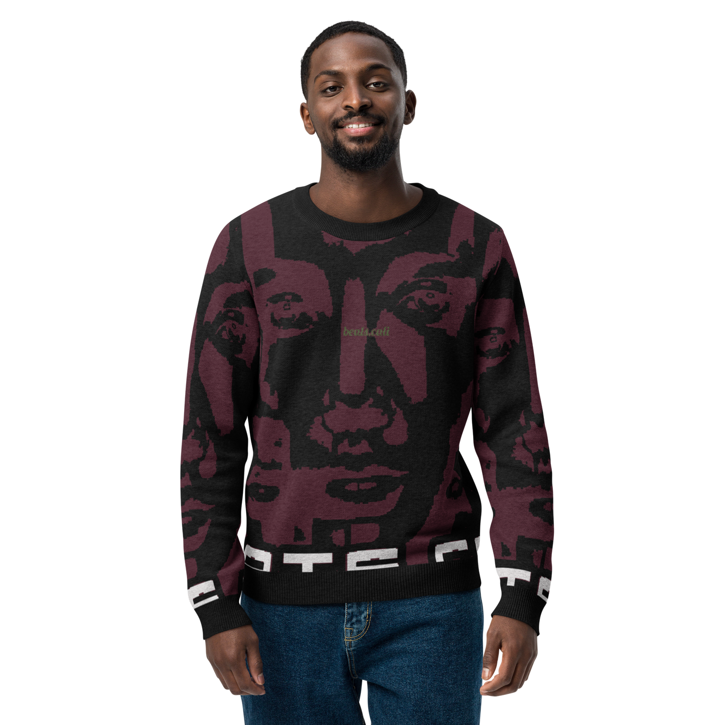 Knitted crew neck sweater