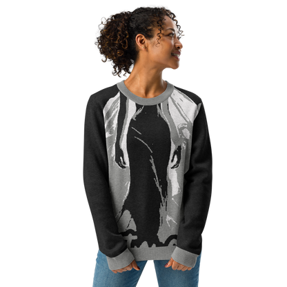 Knitted crew neck sweater