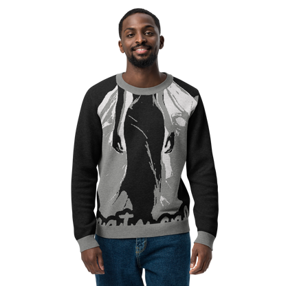 Knitted crew neck sweater