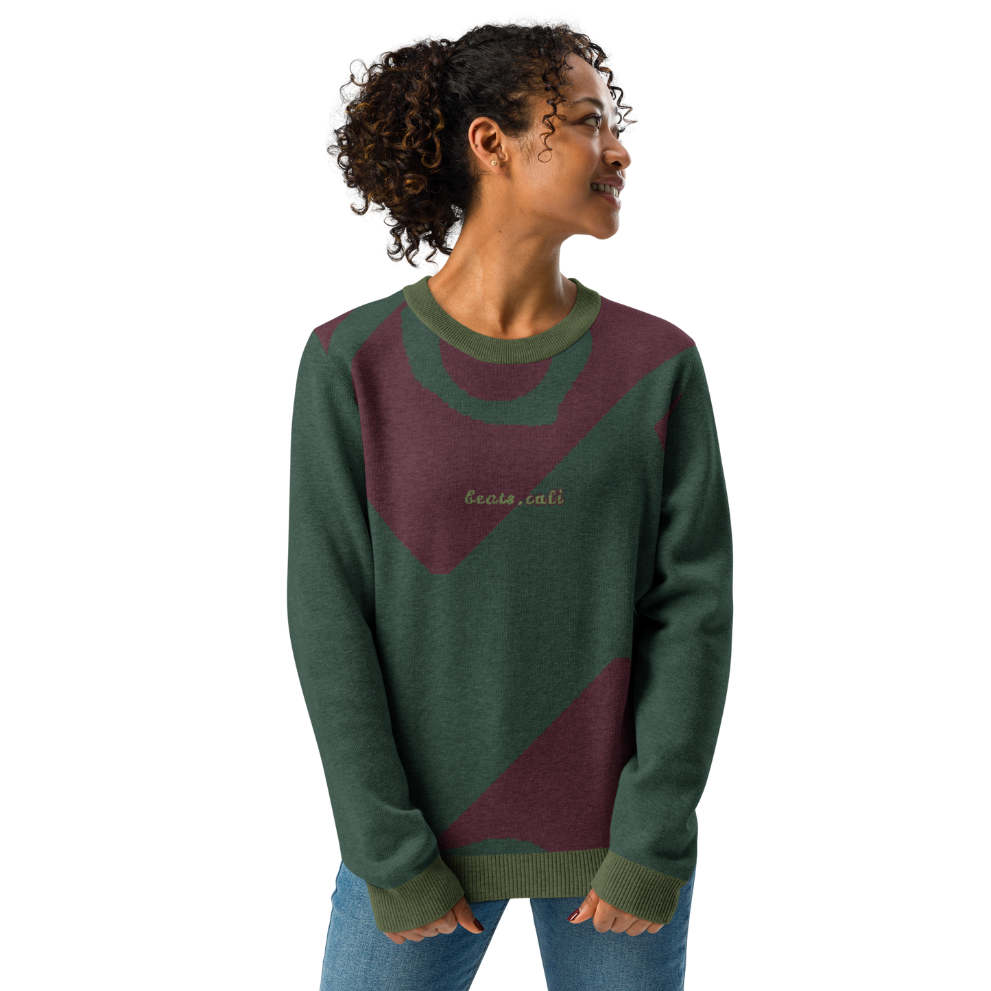 Knitted crew neck sweater
