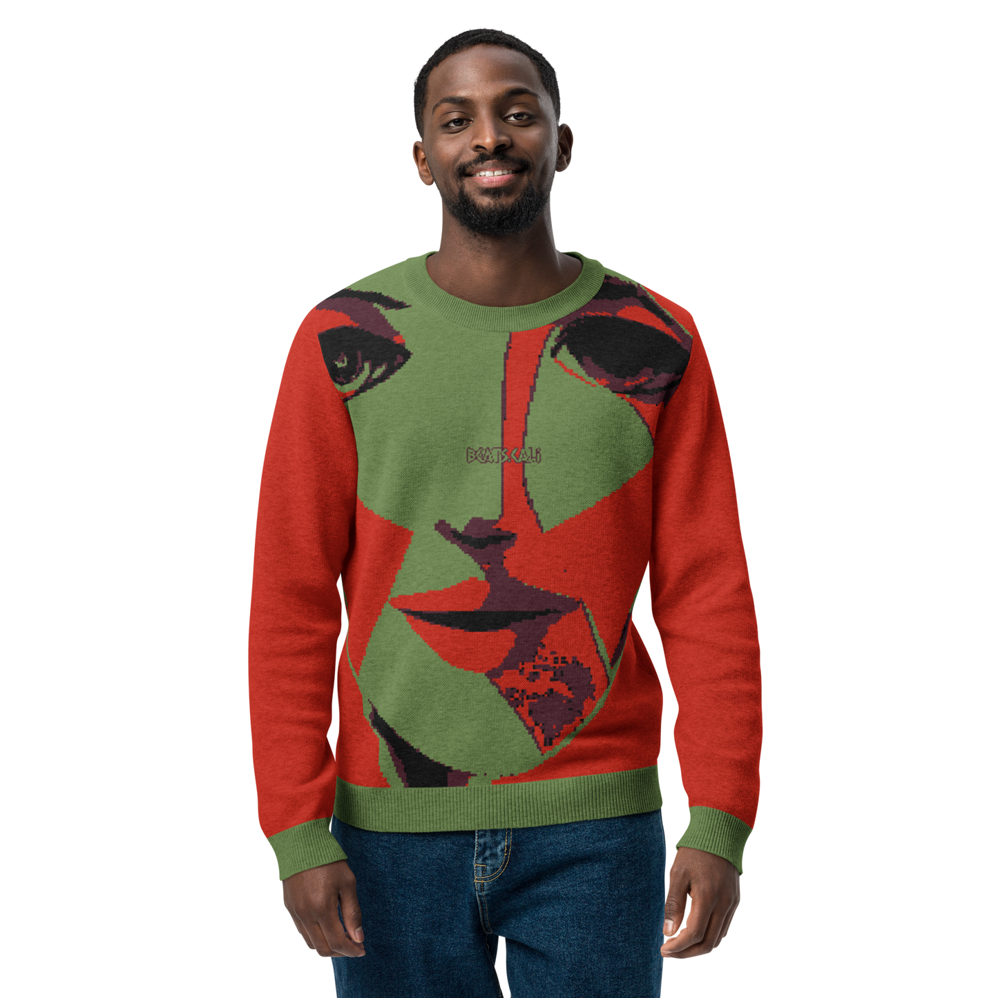 Knitted crew neck sweater