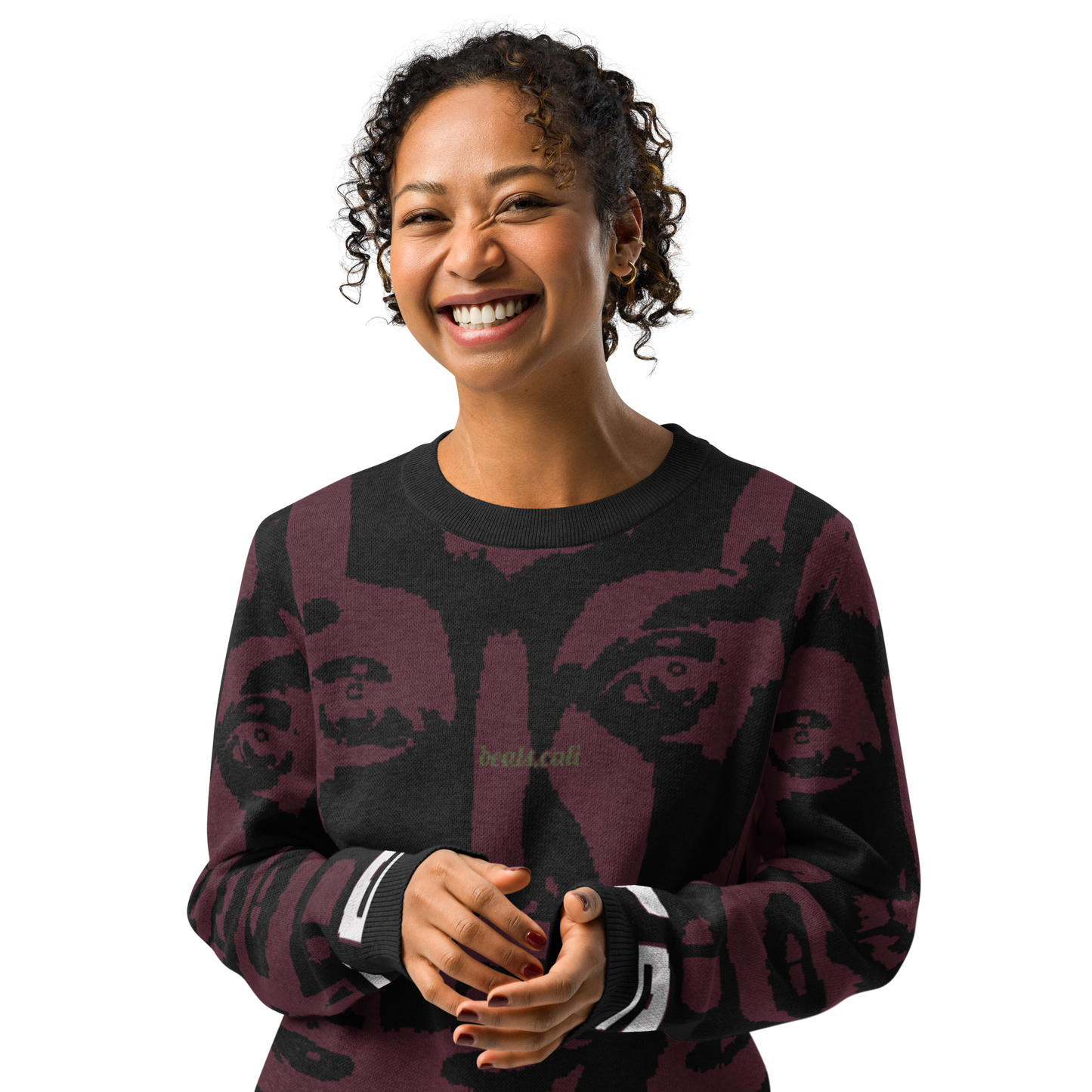Knitted crew neck sweater
