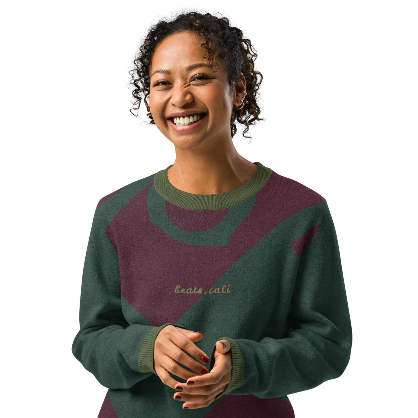 Knitted crew neck sweater