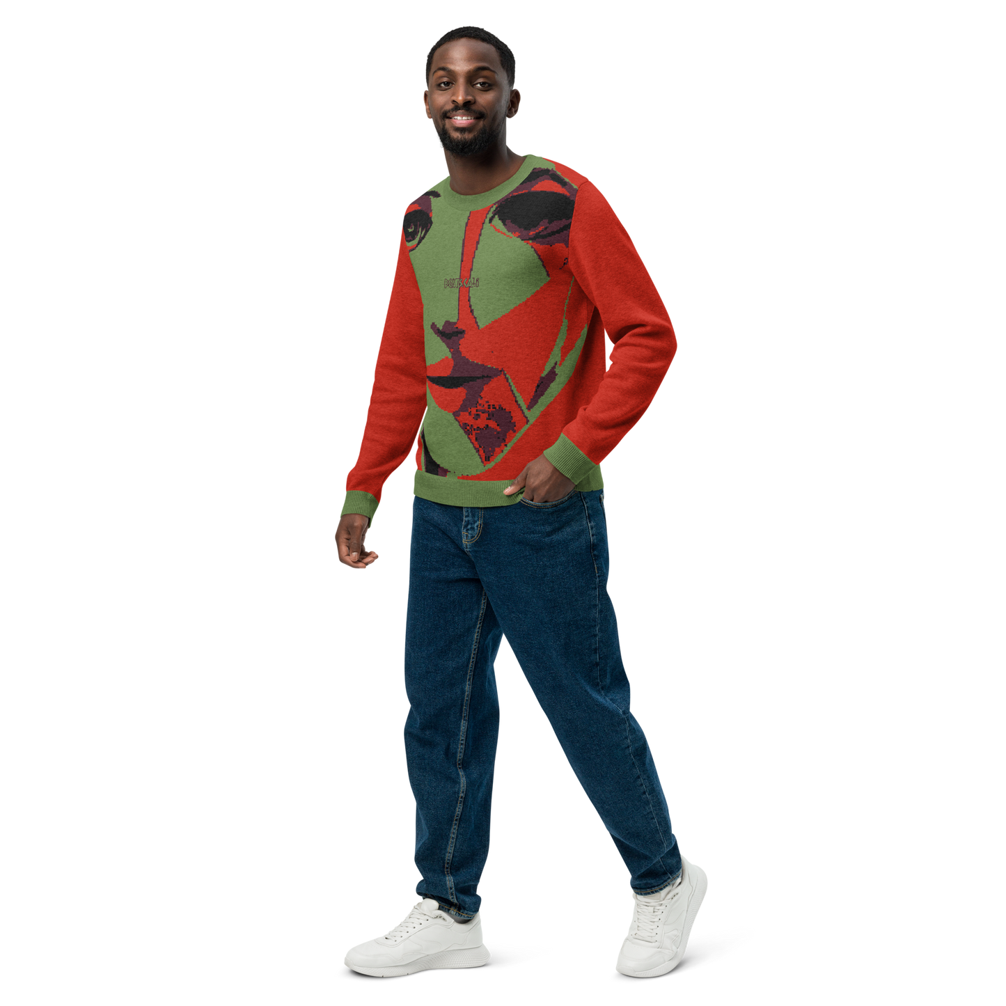 Knitted crew neck sweater