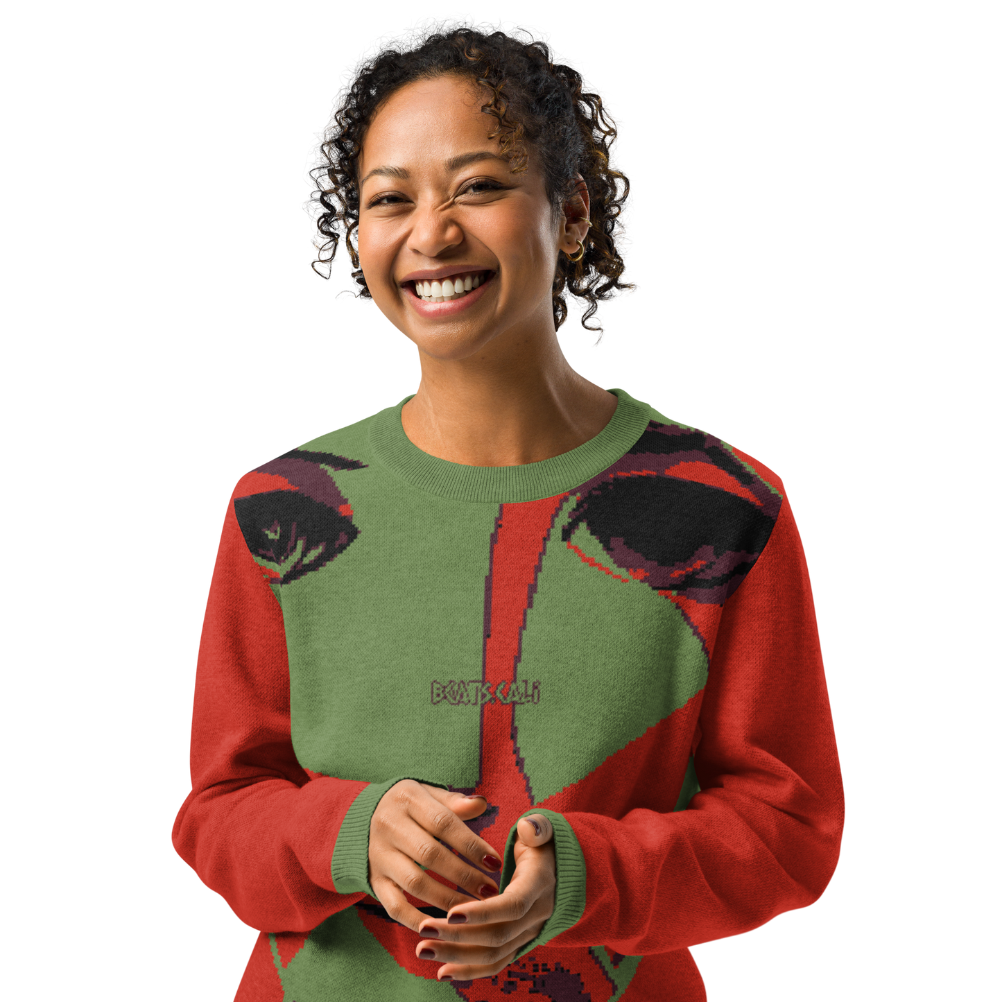 Knitted crew neck sweater