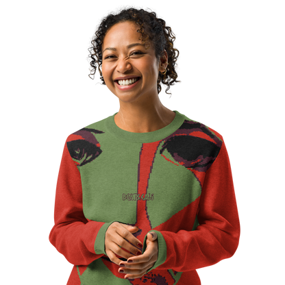 Knitted crew neck sweater