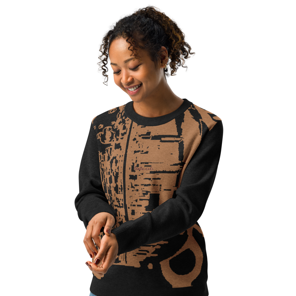 Knitted crew neck sweater