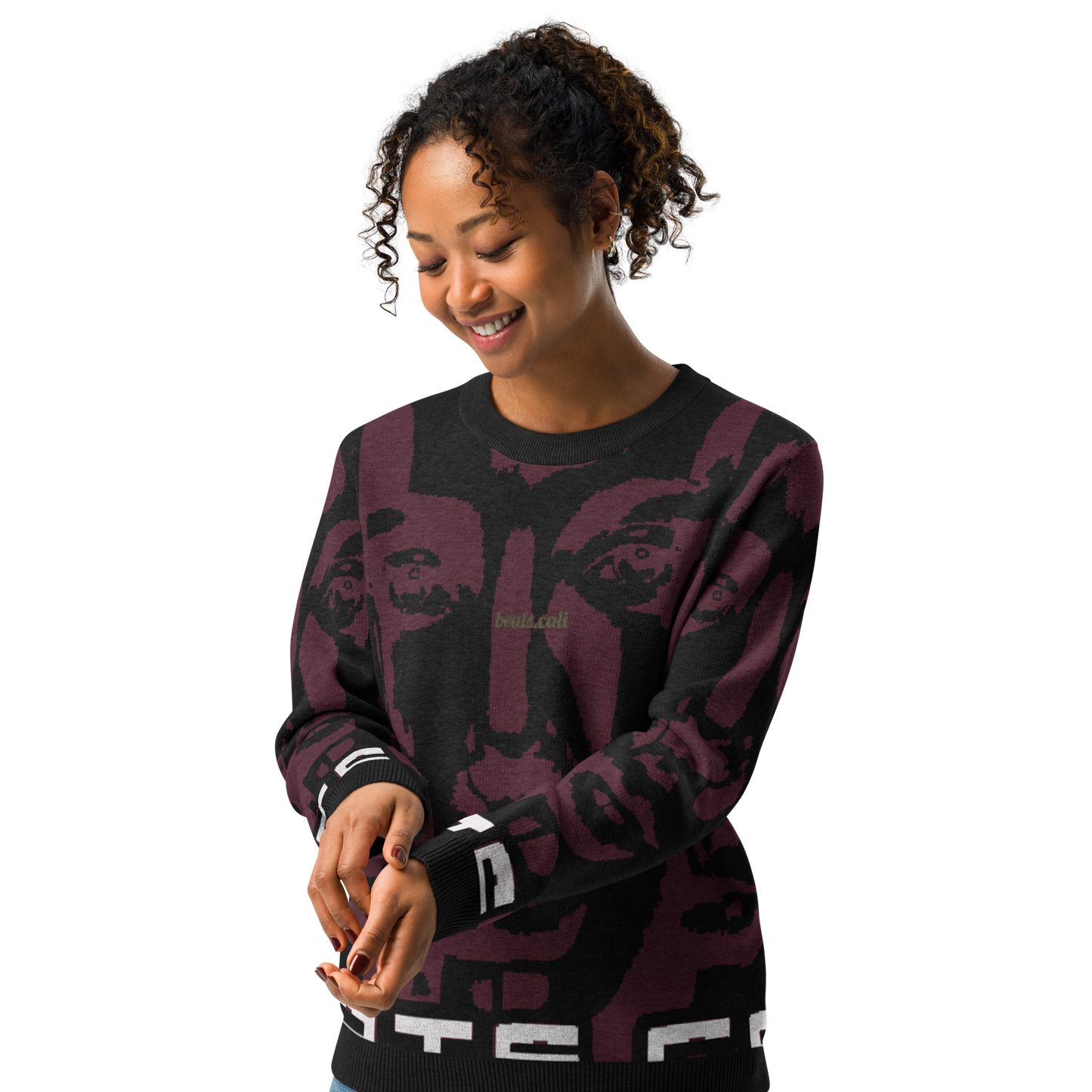 Knitted crew neck sweater