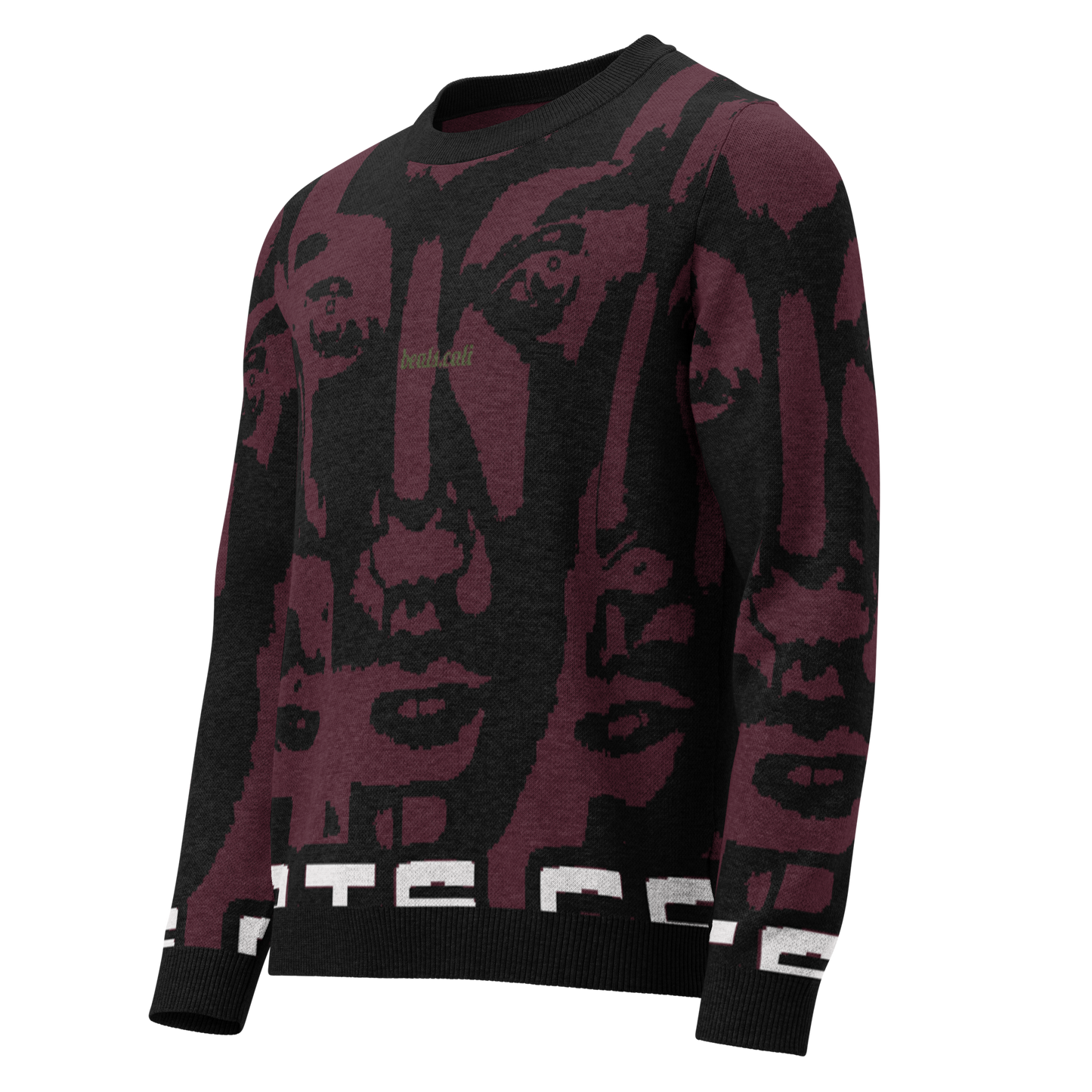 Knitted crew neck sweater