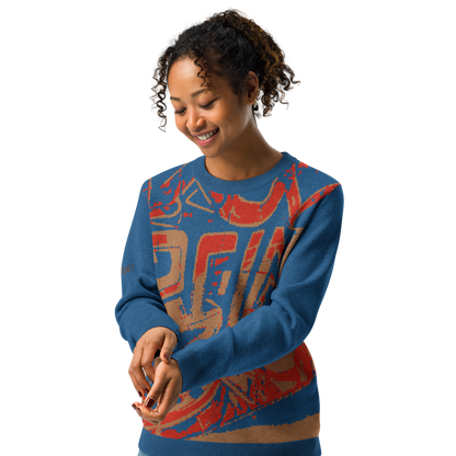 Knitted crew neck sweater