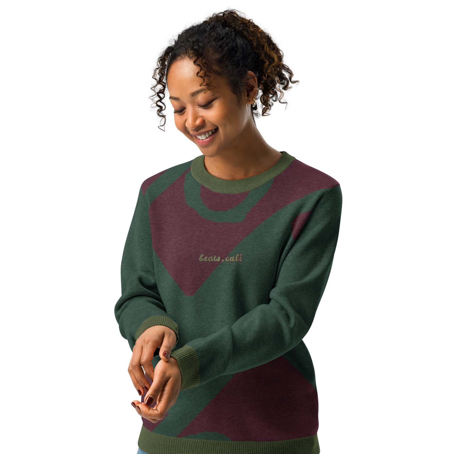 Knitted crew neck sweater