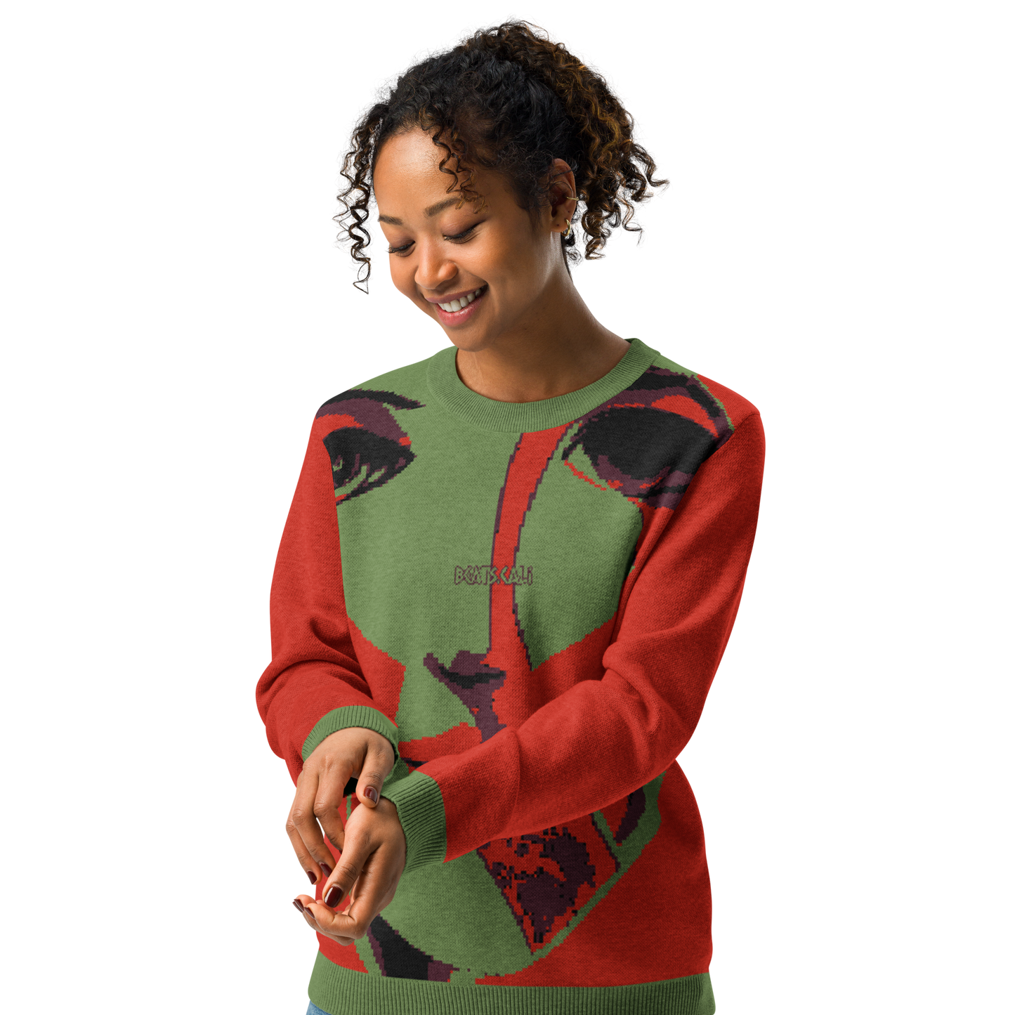 Knitted crew neck sweater