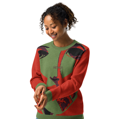 Knitted crew neck sweater