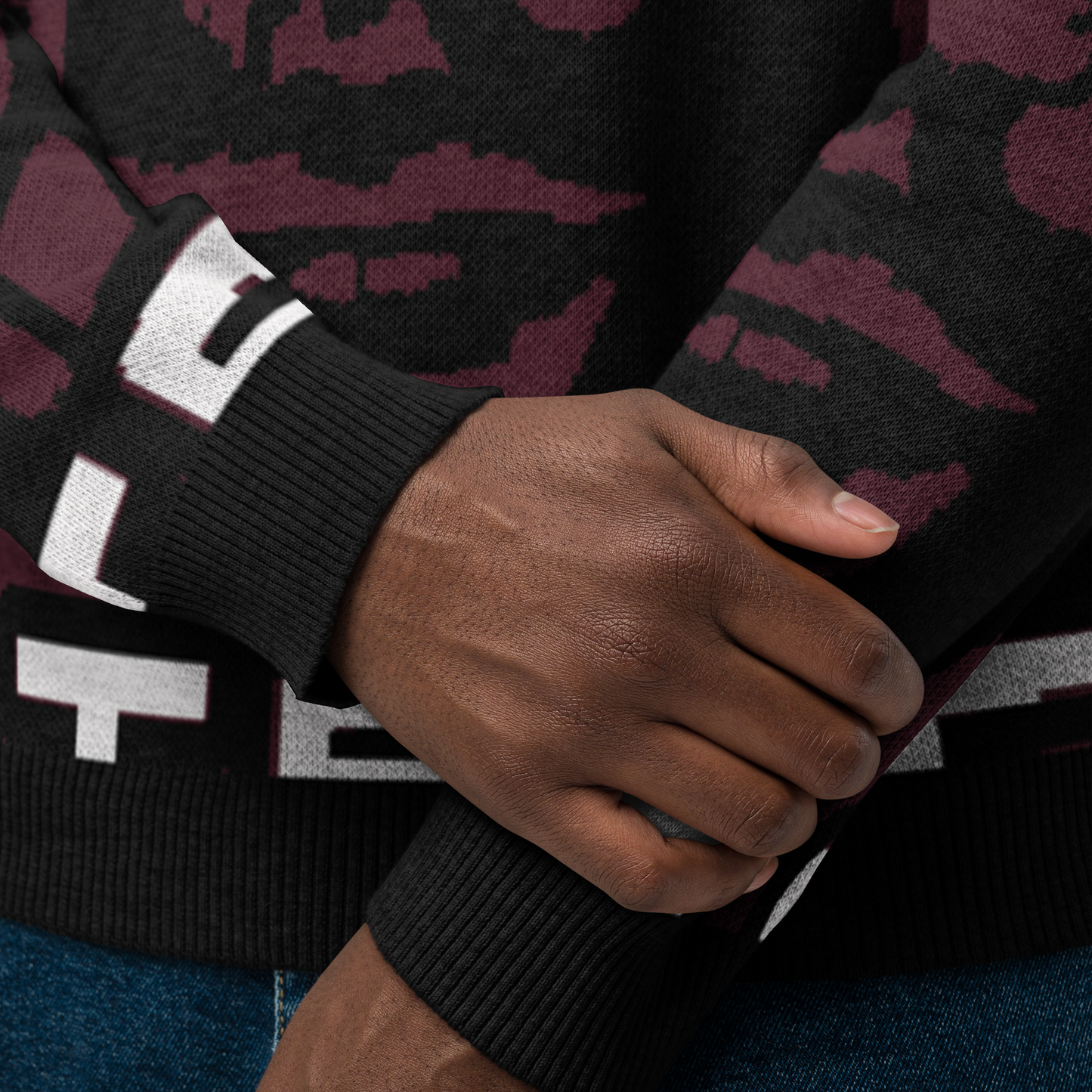 Knitted crew neck sweater