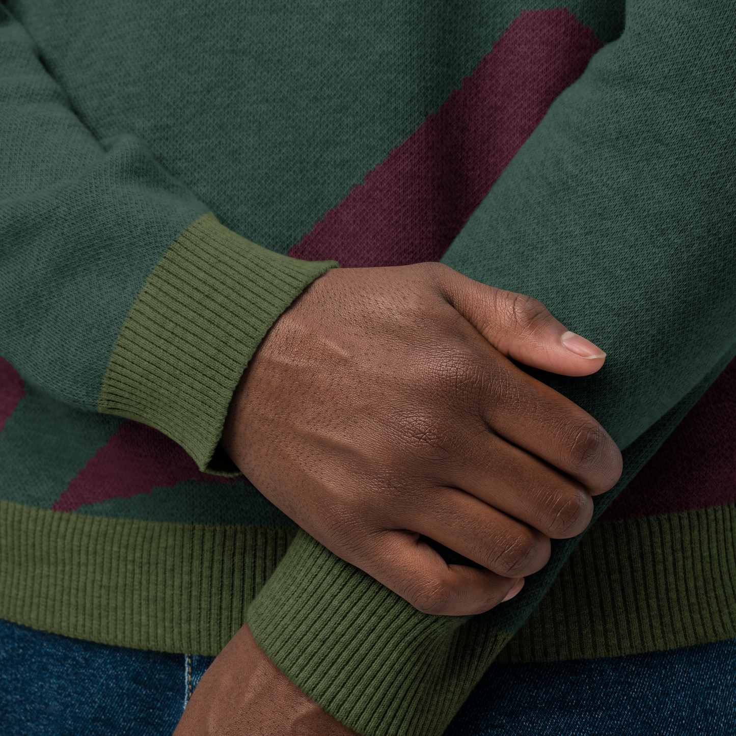 Knitted crew neck sweater