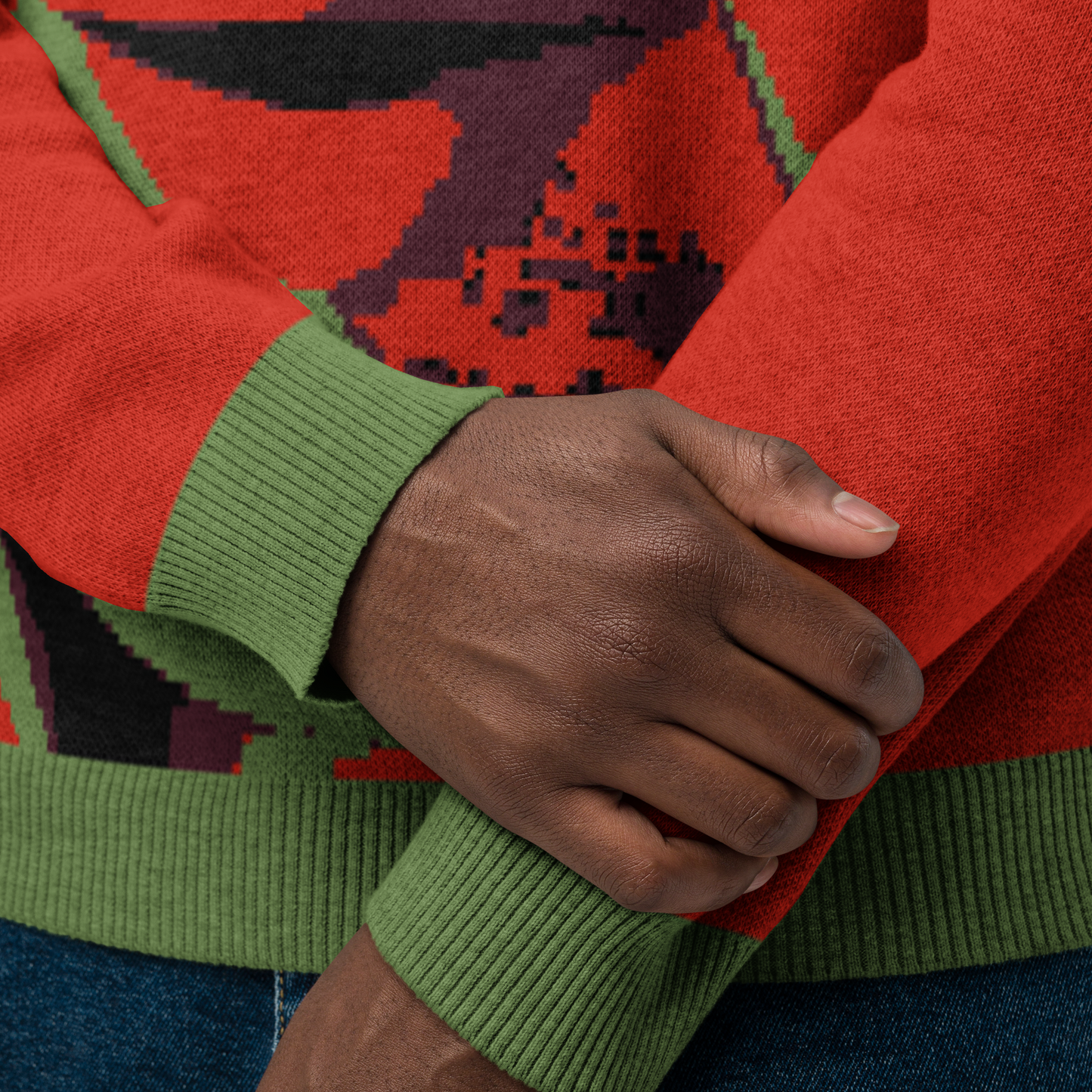 Knitted crew neck sweater