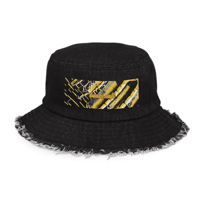 Distressed denim bucket hat